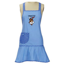 Happy Dog Embroidered Girlie Apron by Kay Dee Designs - $12.86