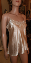 Beautiful Shiny Satin &amp; Lace Cabernet Taupe Beige Camisole Top Sz M NWT - £13.96 GBP