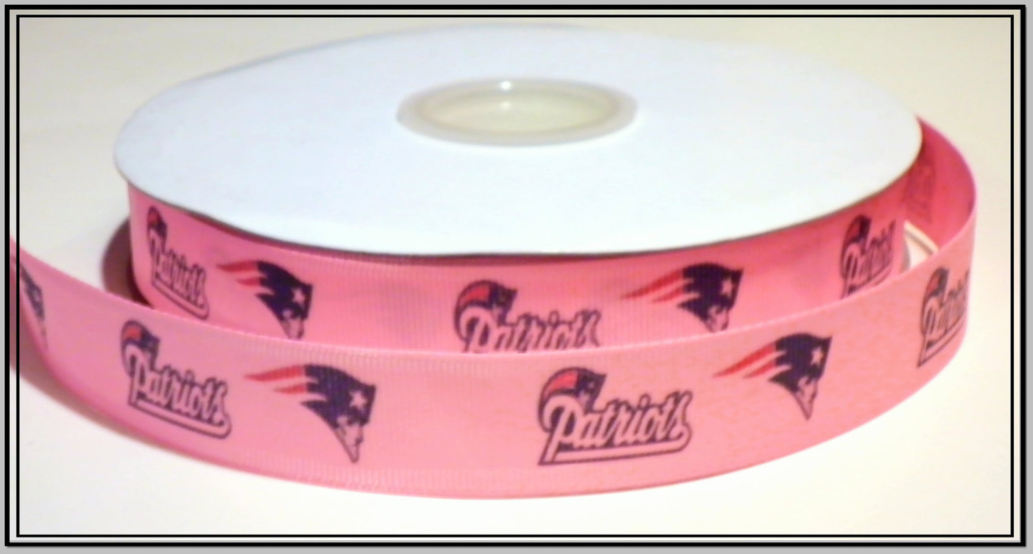 New England Patriots Inspired PINK Grosgrain Ribbon