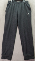 adidas Sweatpants Boy&#39;s Gray Pockets Flat Front Tapered Leg Elastic Wais... - £18.26 GBP