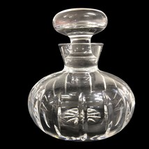 Crystal Perfume Bottle with Lid Art Deco Vanity Dresser Signed Atlantis Vtg 4&quot; - £31.76 GBP