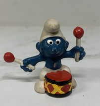 Smurfs Drummer Vintage 1966 Schleich PEYO PVC Figurine - $8.31 CAD