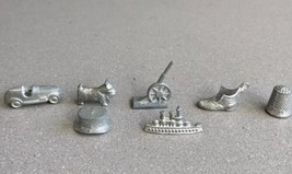 Vintage Parker Brothers Monopoly Metal Replacement Pawns Parts - 7 Tokens - £7.46 GBP