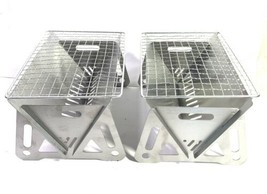 QTY-2! Stainless Steel Portable Notebook Charcoal BBQ Grill Instant Coll... - $25.00