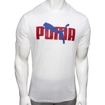 NWT PUMA MSRP $42.99 CAT OVERLAP MEN&#39;S WHITE CREW NECK SHORT SLEEVE T-SHIRT - $19.54