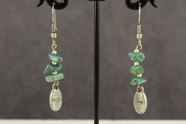 MODERN Costume Jewelry TURQUOISE Gemstone LAUGH IMAGINE Pierced Dangle E... - $196.83 MXN