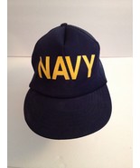 VTG. NAVY SNAPBACK MESH HAT CAP ORIGINAL 1950&#39;S-1960&#39;S MEN&#39;S ARMED FORCES - €65,17 EUR