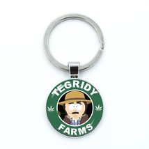 Tegridy Farms Keychain Silver Keyring  - £6.96 GBP