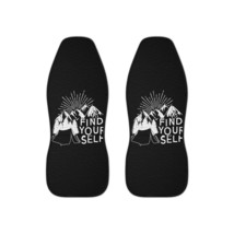 Personalized Car Seat Covers: Black &amp; White Illustration - Mountain Camp... - $61.80