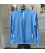 FootJoy Half-Zip Fleece Pique Mid-Layer Pullover Blue Embroidered Squirr... - $504.20 MXN