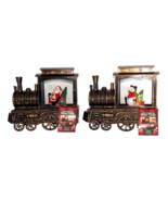 Gerson Santa and Snowman Riding in Trains Lighted Musical Water Globe Se... - $1,883.95 MXN