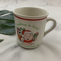 Vintage 80s Ziggy Christmas Coffee Mug Warmth and Good Cheer Santa Holid... - $15.83