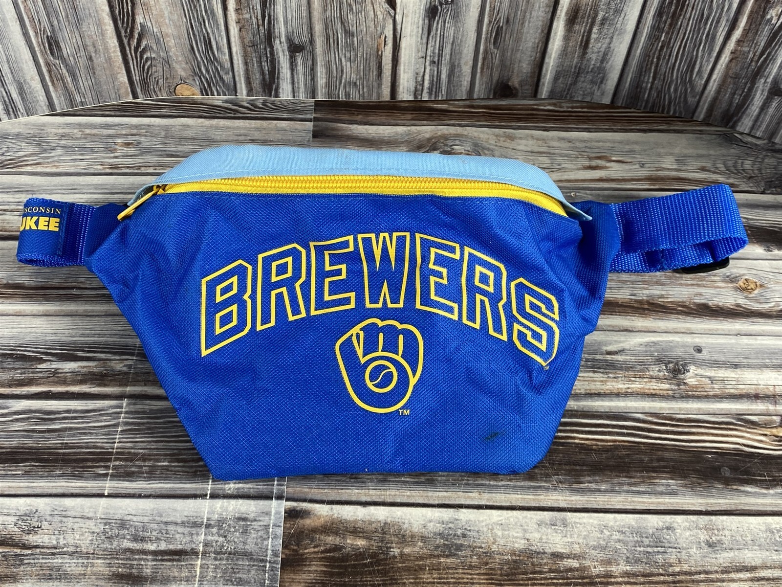 Milwaukee Brewers (Old Glove Logo) Fanny Pack (B) - Retro Blue &amp; Yellow - $5.94