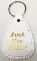 Just for Today Keychain Narcotics Anonymous Logo White Plastic Vintage - £9.61 GBP