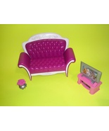 Barbie Doll Purple Couch  Flat screen TV stand for Glam house Furniture Y2K - $15.99