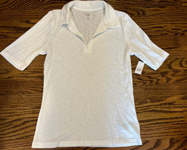 New Gap Women’s Rib Polo Shirt Off-White Size Medium Tall Nwt - £19.82 GBP