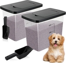 Tioncy 2 Pack Airtight Pet Food Storage Container Cat Dog Food 30L Black - £26.12 GBP