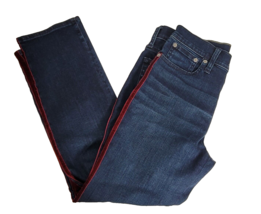 J Crew NEW Womens Sz 27 Vintage Straight Blue Jeans Red Velvet Stripe ae... - £23.69 GBP