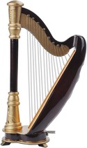 Mini Harp Model, Handcrafted 14 Cm Long Wooden Harp Musical Instrument R... - £26.72 GBP