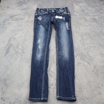 Rock and Roll Pants Womens 25 Blue Cowgirl Skinny Dark Denim 5 Pockets Design - £23.33 GBP