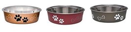 Loving Pets Assorted Bones and Paw Prints Stainless Steel Medium Pet Bow... - $21.63