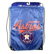 MLB Houston Astros Baseball Official Team Merch Back Sack Blue Drawstring Bag - £13.21 GBP