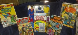 DECADES OF DCsFIRST&amp;FINEST SUPERHERO/SUPERMAN 5CLASSIC COVERS &amp; 12&quot; FIG.... - $59.99