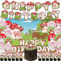 Jungle Mushroom Birthday Party Decorations 43Pcs Jungle Mushroom Party S... - £29.88 GBP