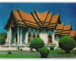 Side of Marble Temple Bangkok Thailand 3D Lenticular Postcard R24 - £8.49 GBP