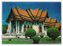 Side of Marble Temple Bangkok Thailand 3D Lenticular Postcard R24 - £8.36 GBP