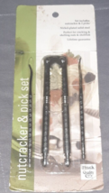 Vintage HEUCK Original Quackenbush Nickel Plated Nutcracker &amp; 2 Picks USA  - $10.99