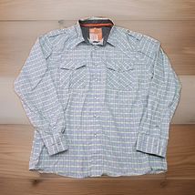 Rivers Plaid Western Pearl Snap Mens Size XL Extra Slim Fit Long-Sleeve R1 - $26.72