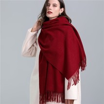 Women Winter Scarf 190cm Thick Warm Solid Color Lady Wrap Scarves Shawl Tassel - £19.09 GBP