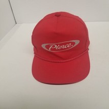 Vintage Pierce Fire Equipment Red Snapback Hat, Rope Style Bill - £13.73 GBP