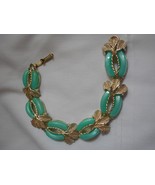 Vintage Ice Blue Silver leaf Bracelet Costume Estate Jewelry unmarked - $19.99