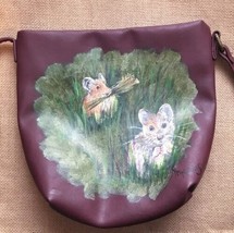 Field Mice Art To Wear Maroon Purse Cottage Goblin Core Whimsy Fairy Gru... - $69.30