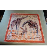 African Inspired Giraffes w/Birds 50 x 51 Scarf Shawl Wrap Sarong 100% S... - £23.48 GBP