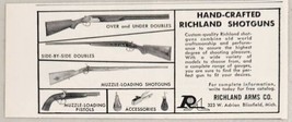 1965 Print Ad Hand-Crafted Richland Shotguns,Muzzle Loading Pistol Blissfield,MI - £6.70 GBP