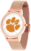 Clemson Tigers Ladies Women Mesh Statement Rose Pink Watch &amp; Wallet - £79.89 GBP