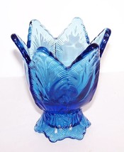 LOVELY FENTON ART GLASS BLUE TULIP SHAPED 4 1/4&quot; REVERSIBLE TAPER/VOTIVE... - £20.12 GBP