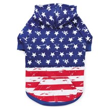 Zack &amp; Zoey Distressed American Flag Hoodie for Dogs, Medium - £21.25 GBP