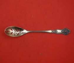 Adolphus by Mount Vernon Sterling Silver Olive Spoon Pierced Flower Orig 5 1/4&quot; - £61.36 GBP