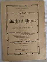 Constitution Rules Order Grand Lodge Knights of Pythias State of New York 1893 - £38.79 GBP