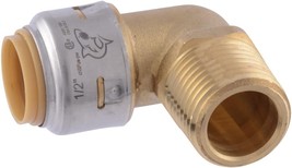SharkBite #UR280A Dishwasher Elbow, 3/4&#39;&#39; PTC x 1/2&#39;&#39; MNPT, 90°, Brass, ... - $0.99