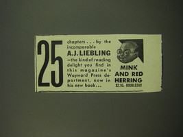 1949 Doubleday Book Advertisement - Mink and Red Herring by A.J. Liebling - £14.54 GBP
