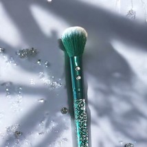 SLMISSGLAM P40 Emerald Green Glitter Rhinestone Round Blusher Brush NWOB - £11.08 GBP