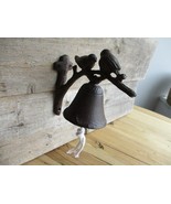 Birds On Tree Dinner Bell Cast Iron Wall Mounted Antique Style Rustic Fi... - €19,09 EUR