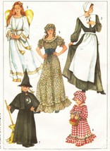 Misses Angel Witch Pilgrim Pioneer Colonial Halloween Costume Sew Pattern 14-16 - £9.58 GBP