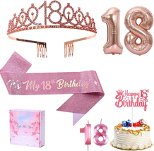 18Th Birthday Decoration Sets for Girl,Pink &quot;It&#39;S 18Th My Birthday&quot; Sash Rhinest - £16.51 GBP