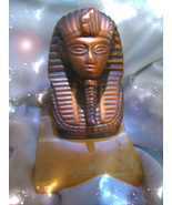 HAUNTED BRASS MARBLE STATUE GREAT PHARAOH KING SECRET MAGICK OOAK MAGICKAL - $387.77